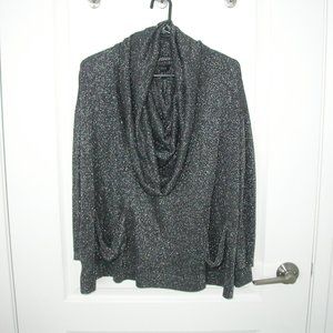 Karen Kane Evening Sweater - Black and Shiny Silver Knit